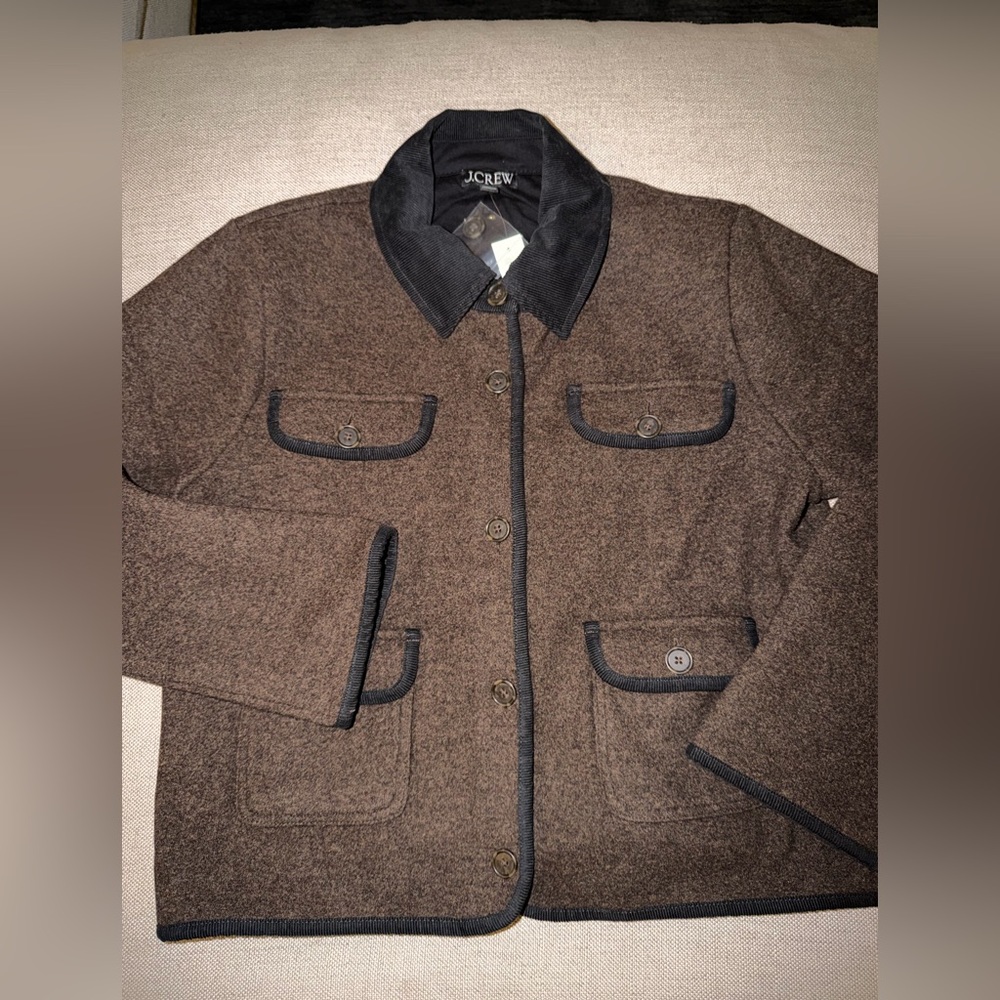 J CREW SIZE L Knit Lady Barn jacket in wool blend CN184 - Picture 4 of 6